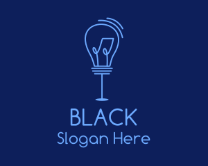 Blue Standing Light Bulb  Logo