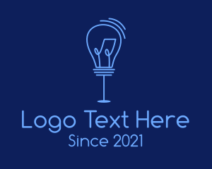 Purple And Yellow - Blue Standing Light Bulb logo design