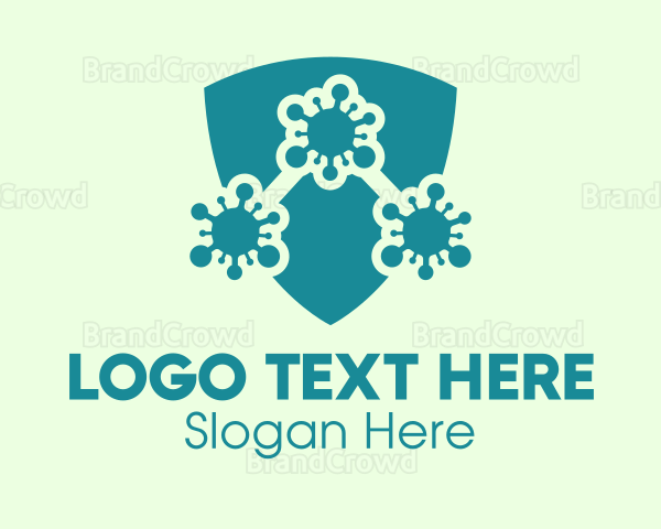 Teal Viral Protection Shield Logo