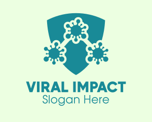 Infection - Teal Viral Protection Shield logo design