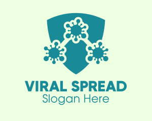 Infection - Teal Viral Protection Shield logo design