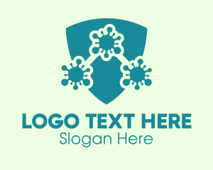 Infection - Teal Viral Protection Shield logo design
