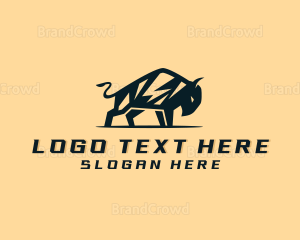 Lightning Flash Bison Logo