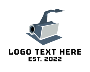 Milling Machine - Computerized Factory Machine logo design
