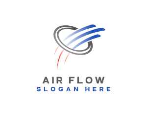 HVAC Wind Swoosh Air logo design
