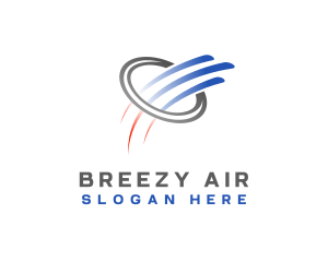 HVAC Wind Swoosh Air logo design