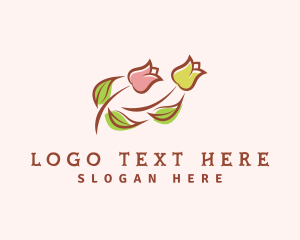Bouquet - Dainty Tulip Flower logo design