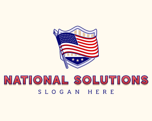 National Flag Shield logo design