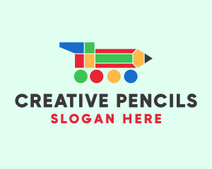 Preschool Pencil Train logo design