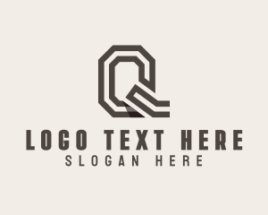 Letter Q - Line Stripe Business Letter Q logo design