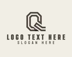 Line Stripe Business Letter Q Logo