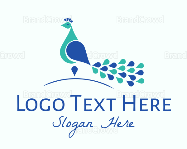 Elegant Peacock Bird Logo