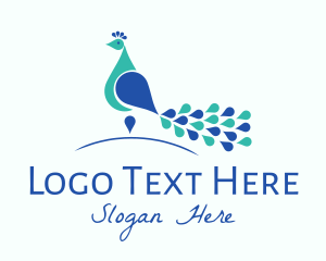 Peafowl - Elegant Peacock Bird logo design