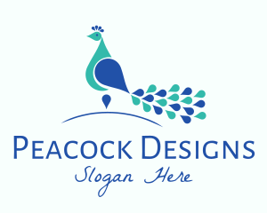 Peacock - Elegant Peacock Bird logo design