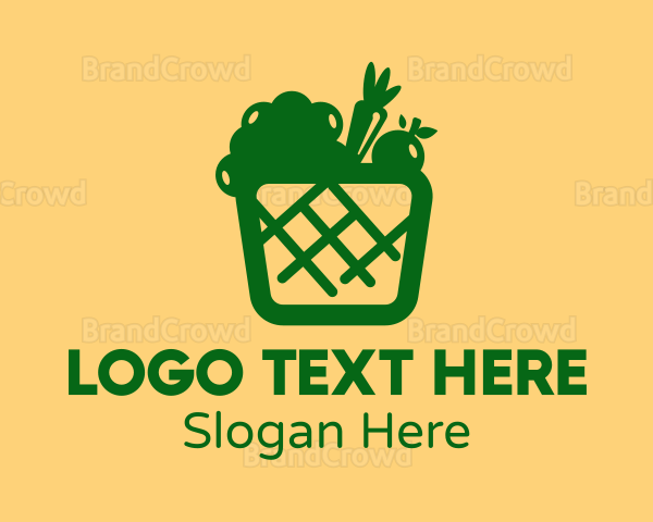 Green Vegetable Basket Logo