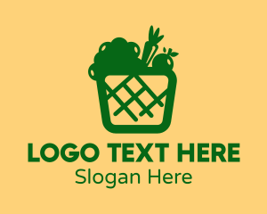 Grocery - Green Vegetable Basket logo design