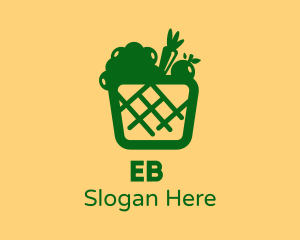 Canned Food - Green Vegetable Basket logo design