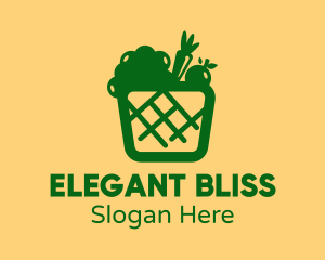 Grocery - Green Vegetable Basket logo design