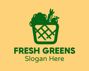 Vegetable - Green Vegetable Basket logo design