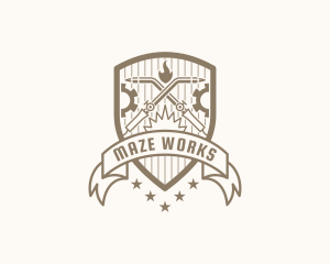 Welding Torch Industrial Metalworks logo design