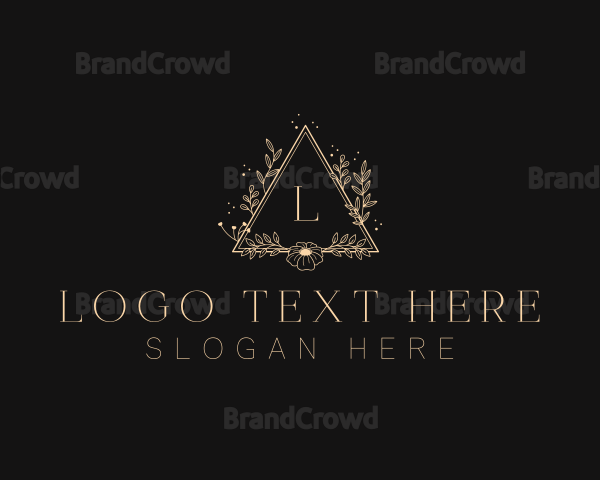 Floral Triangle Wreath Logo