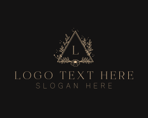 Fashion - Floral Triangle Wreath logo design