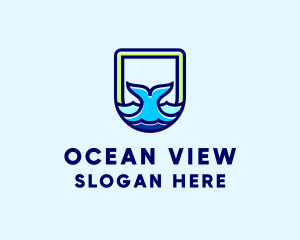 Sea Whale Ocean logo design