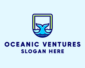 Sea Whale Ocean logo design