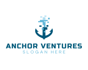 Anchor - Pixel Ship Anchor logo design