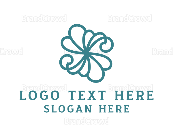 Stylish Green Flower Logo