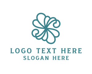 Stylish Green Flower logo design