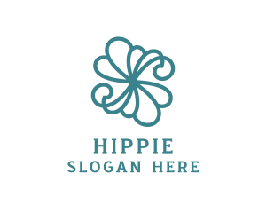 Stylish Green Flower Logo