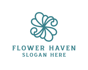 Stylish Green Flower logo design