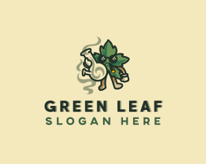 Marijuana Smoking Leaf Logo