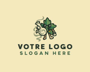 Marijuana Smoking Leaf Logo