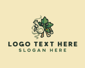 Marijuana Smoking Leaf Logo