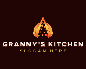 Flame Hot Pizza logo design