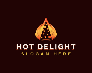 Flame Hot Pizza logo design