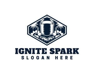 Metal Welder Spark logo design