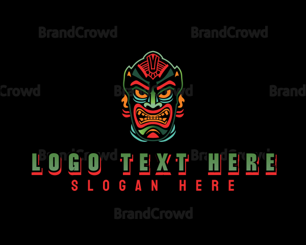 Tribal Tiki Mask Logo