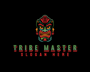 Tribal Tiki Mask logo design