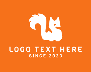 Animal - Squirrel Tail Silhouette logo design