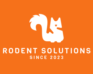 Rodent - Squirrel Tail Silhouette logo design