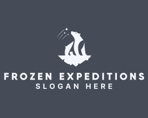 Wild Polar Bear Iceberg logo design