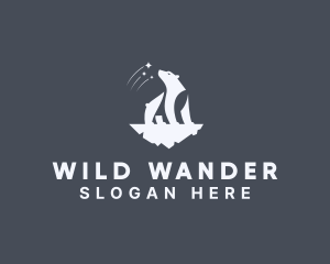 Wild Polar Bear Iceberg logo design