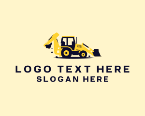 Contractor - Backhoe Loader Construction Heavy Equipment logo design