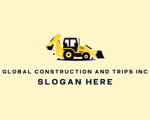 Excavation - Backhoe Loader Construction Heavy Equipment logo design