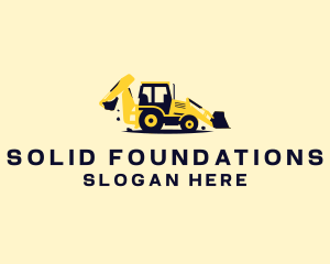 Backhoe - Backhoe Loader Construction Heavy Equipment logo design