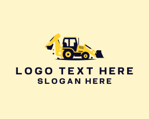 Backhoe - Backhoe Loader Construction Heavy Equipment logo design