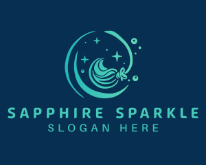 Sparkle Clean Mop logo design